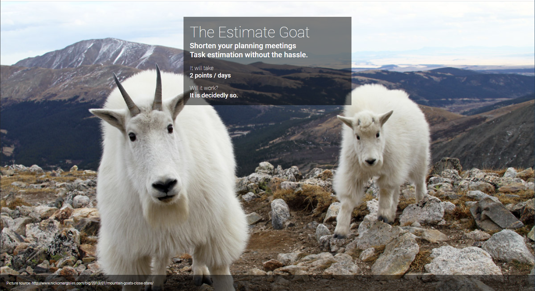 An estimation by the estimate goat
